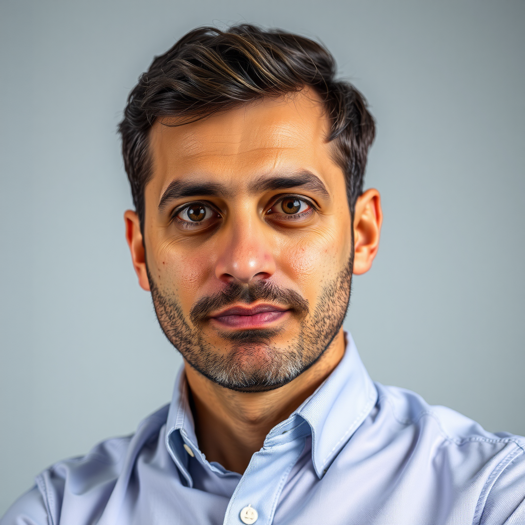 Retrato profissional de João Oliveira, pesquisador de DeFi, com expressão pensativa e profissional